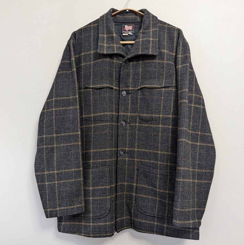 Vintage 50s Woolrich Woolen‎  Mills Plaid Utility Pocket Chore Coat - Picture 2 of 15